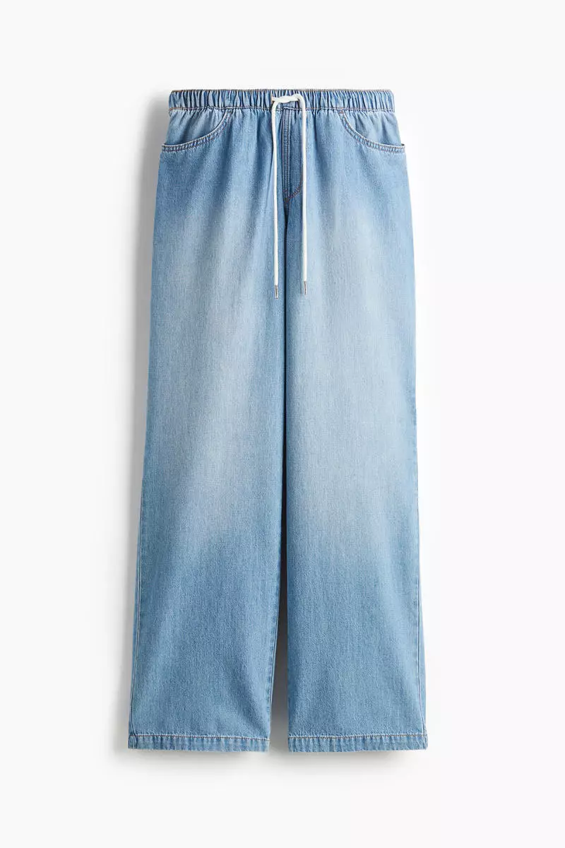 Denim drawstring trousers