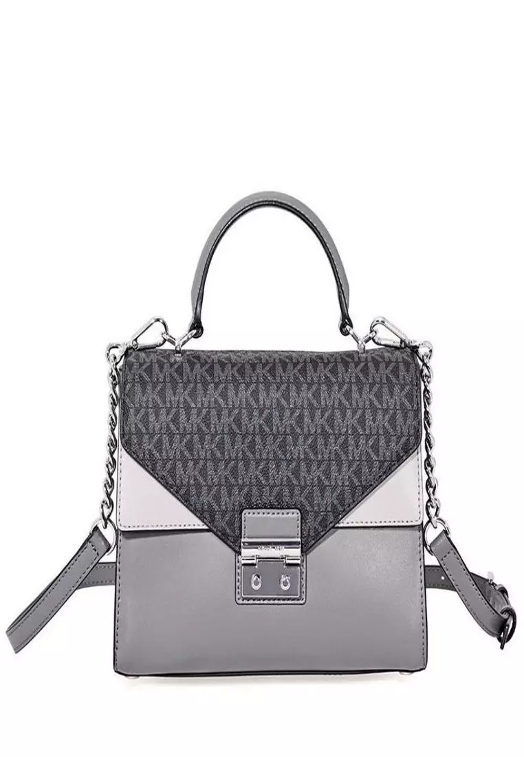Michael kors satchel grey on sale