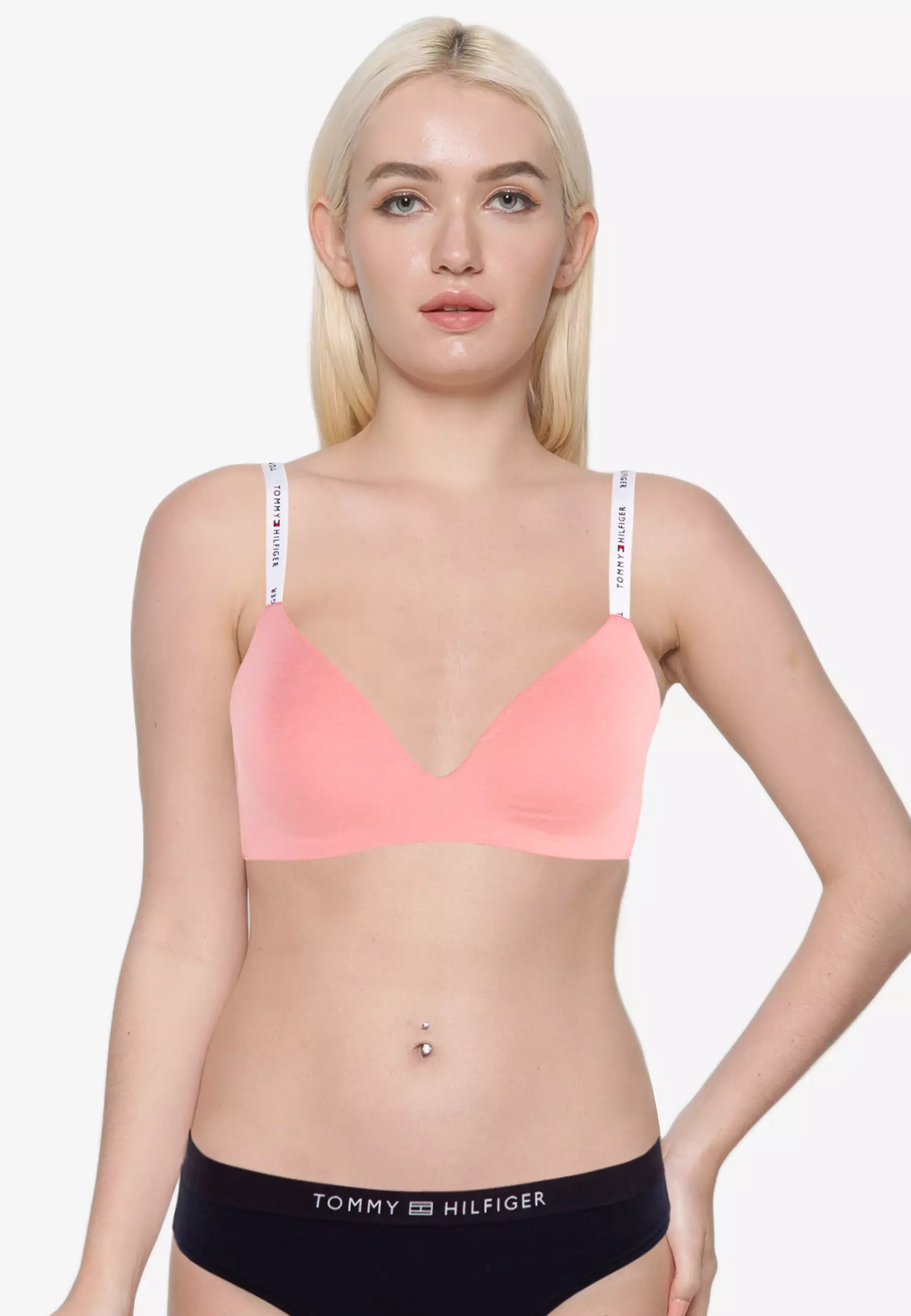 Buy Tommy Hilfiger Icon Triangle Bra in Flora Pink 2024 Online