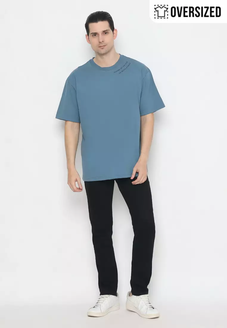 NX T-Shirt Cotton Combed Tebal Oversized Pria 2079370421