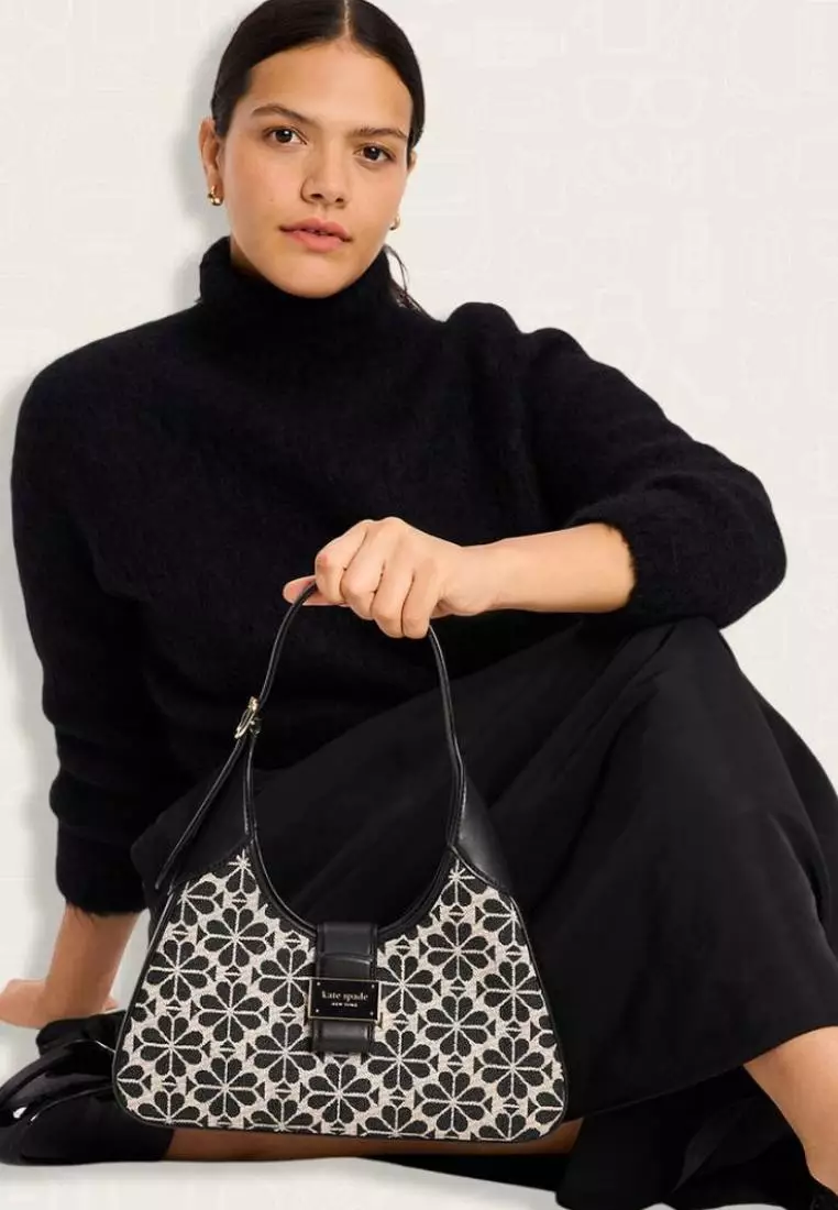 Kate Spade Flower Jacquard Nouveau Small Shoulder Bag Sand Multi