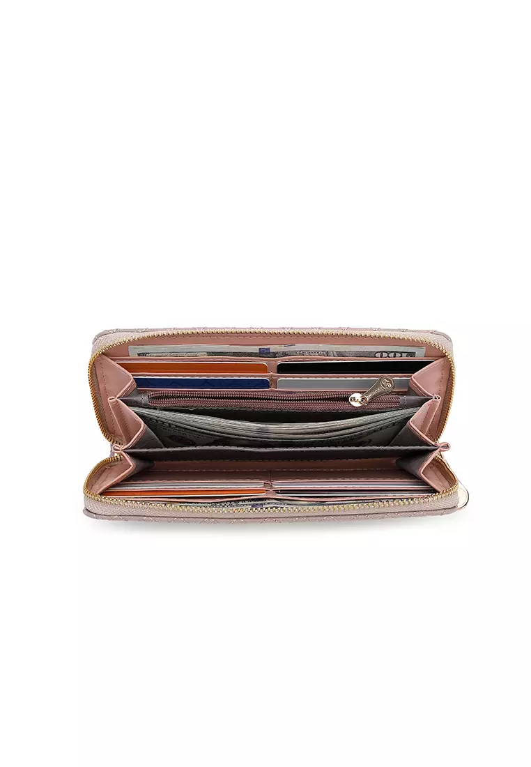 Quilted Long Purse / Wallet - Pink