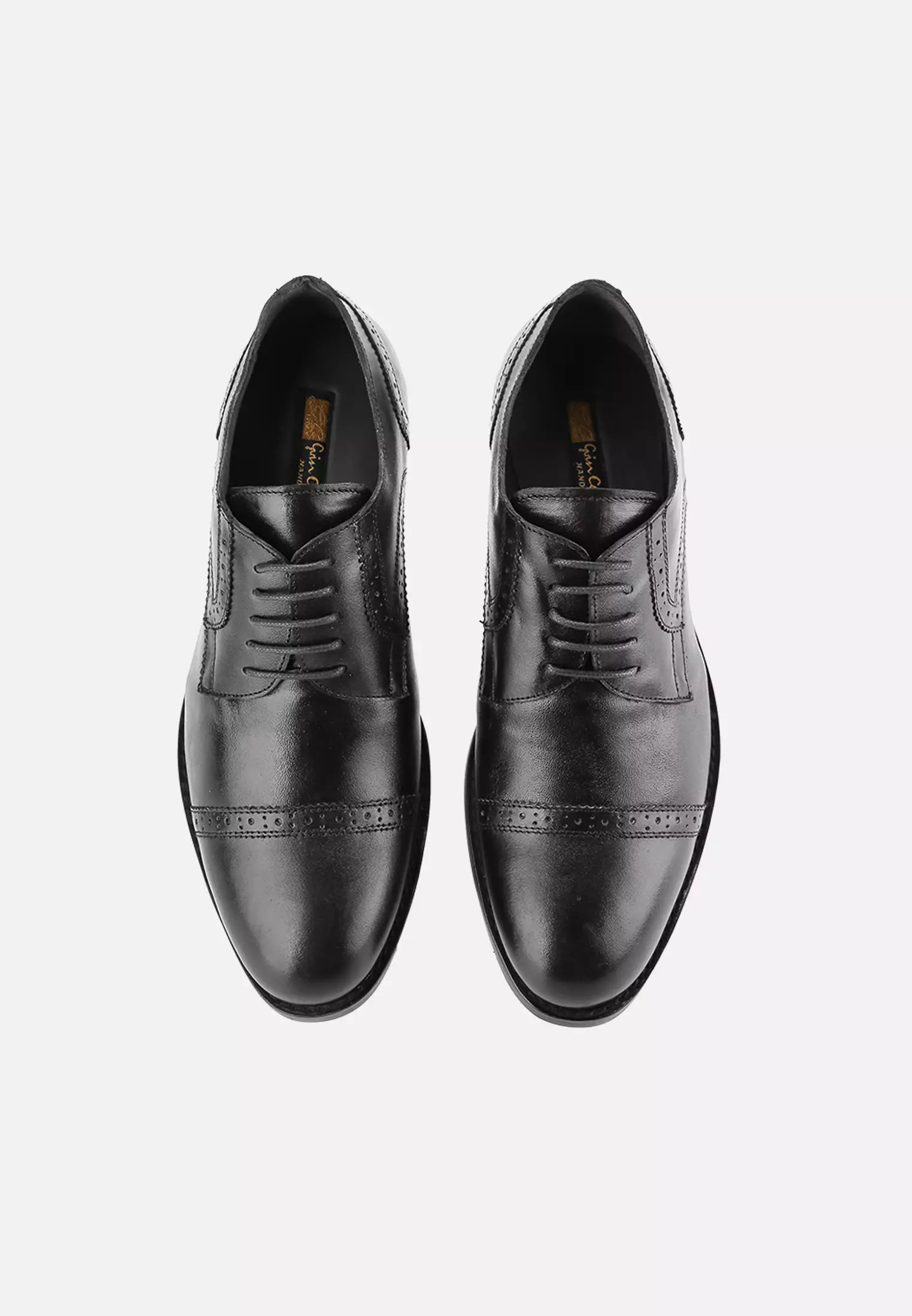 Sergio Sepatu Pantofel Pria Tali Guinine Leather - Black