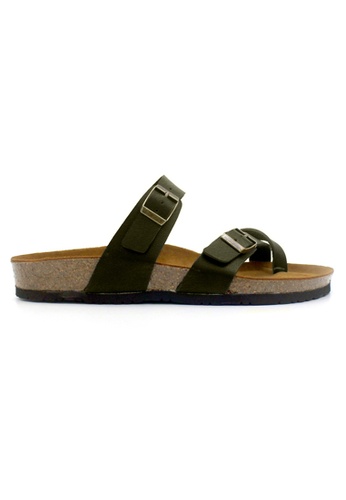 SoleSimple green Dublin - Khaki Leather Sandals & Flip Flops 16206SH2450682GS_1