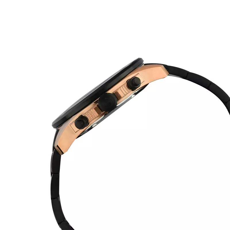 Jam Tangan Pria Alexandre Christie Chronograph AC 6662 MC BBRBA Men Black Dial Black Stainless Steel Strap