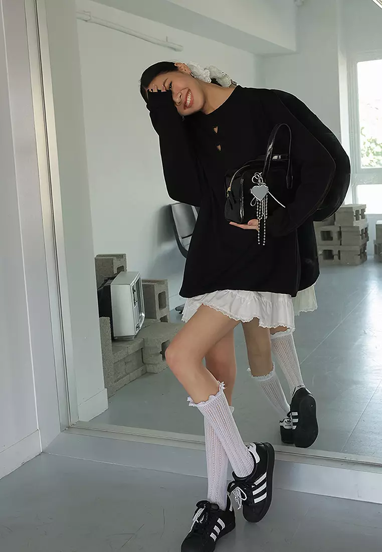 Heart-shape Cutout Sweatshirt