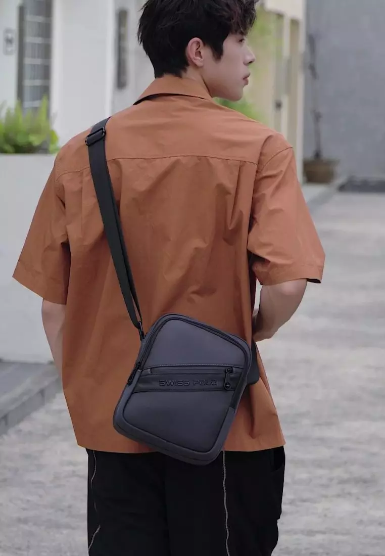 Men's Sling Bag / Crossbody Bag (Tas Selempang Pria) - Abu-Abu