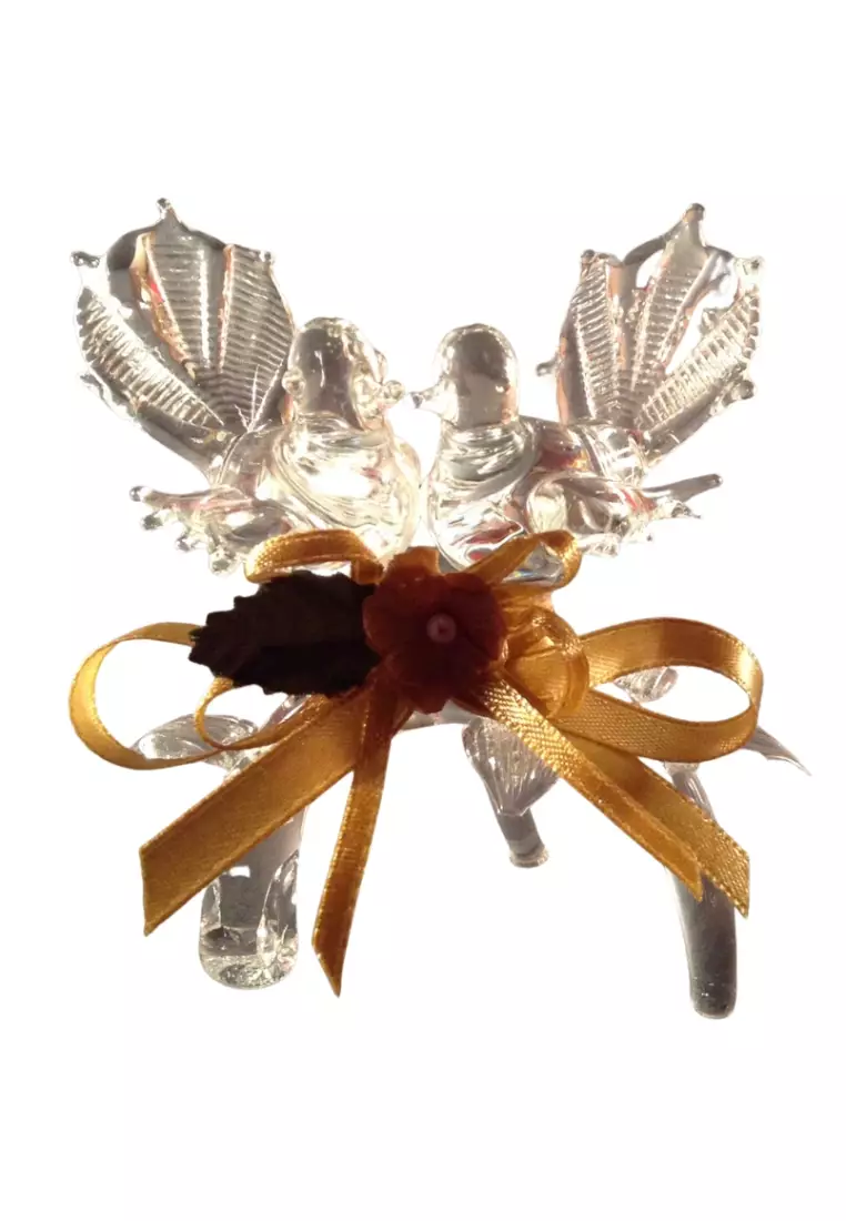 Buy LIMAN GLASS HANDCRAFTED INC. Happy Birds Wedding Pyrex Glass