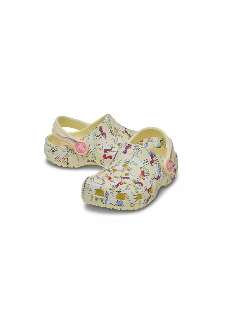 Toddler's Classic Unicorn Graphic Clog in Yellow Light
