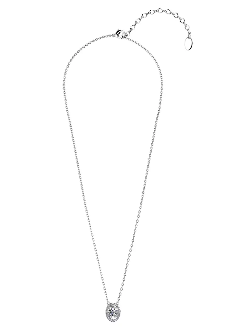 Berlian Moissanite La Reine Pendant [GRA CERTIFICATE MOISSANITE DIAMOND] - Kalung 1 CT Moissanite Diamond with 925 Silver CELESTA by Her Jewellery