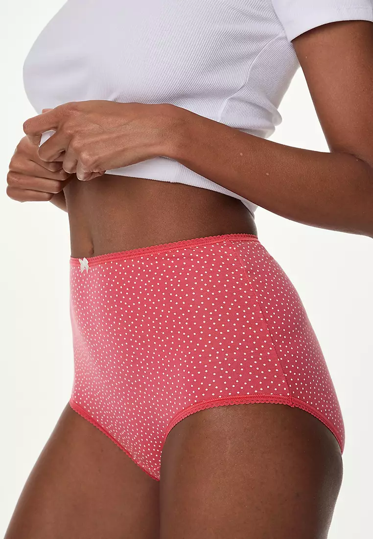 5pk Cotton Lycra Printed Full Briefs