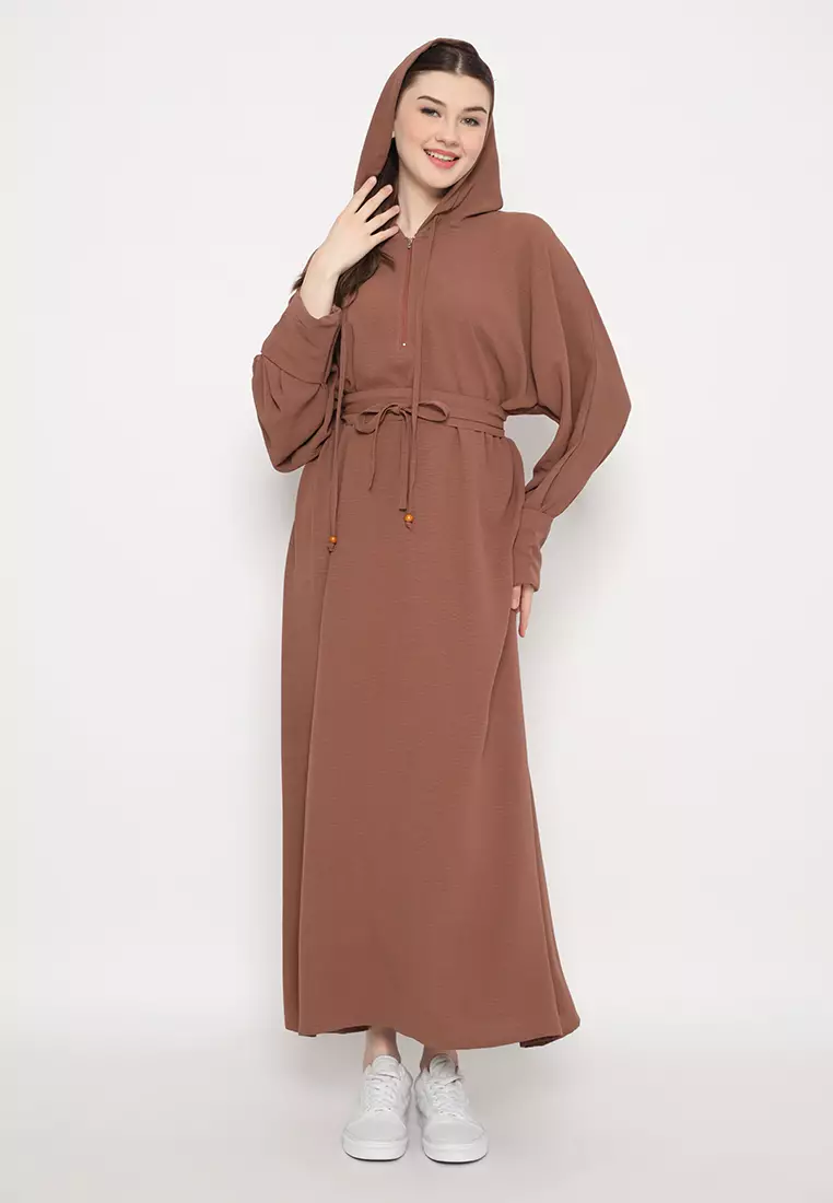 Xavera Abaya Hoodie Brown