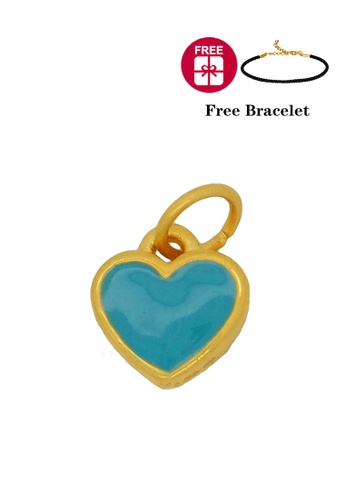 LITZ gold [Free Bracelet] LITZ 999 (24K) Gold Love Pendant EP0214-blue (0.69g) 934FAACF8AF041GS_1