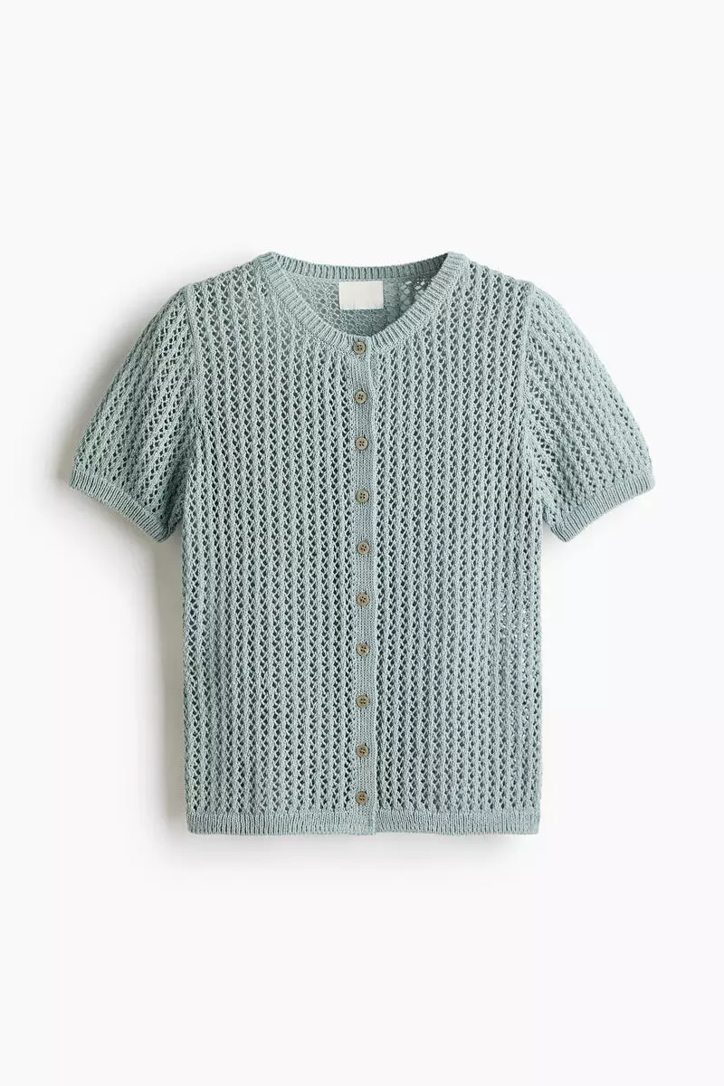 Pointelle-knit cardigan