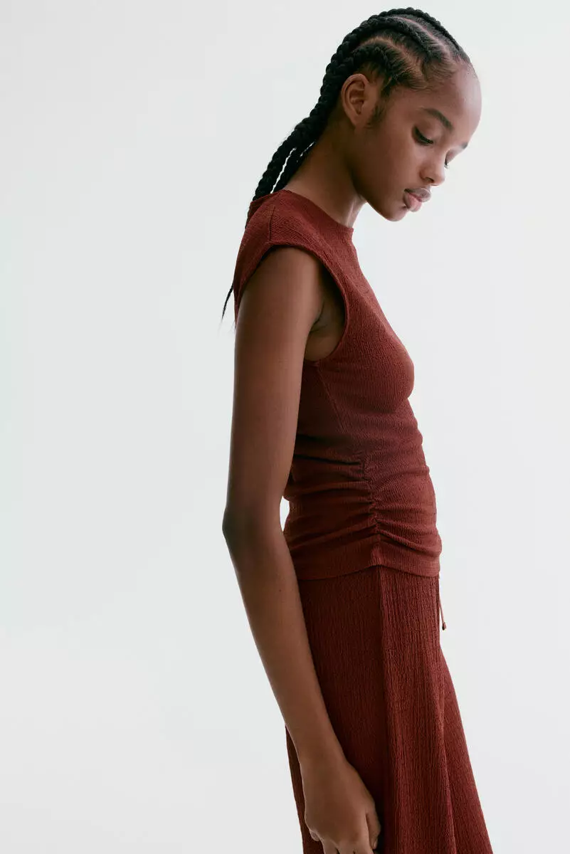 Textured jersey top