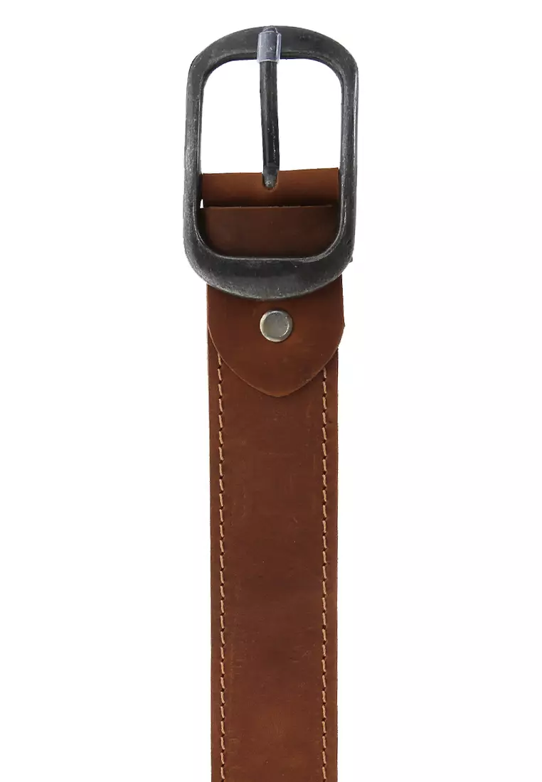 Hazel Gesper Ikat Pinggang Sabuk Pria Vintage Style Material Genuine Leather ORIGINAL - Beige