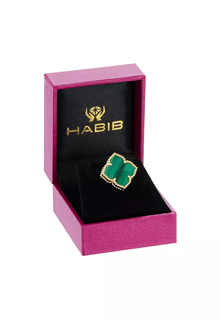 HABIB AL-ZAHRA | Malachite Brooch in 750/18K Yellow Gold 353561124(YG)-MALA