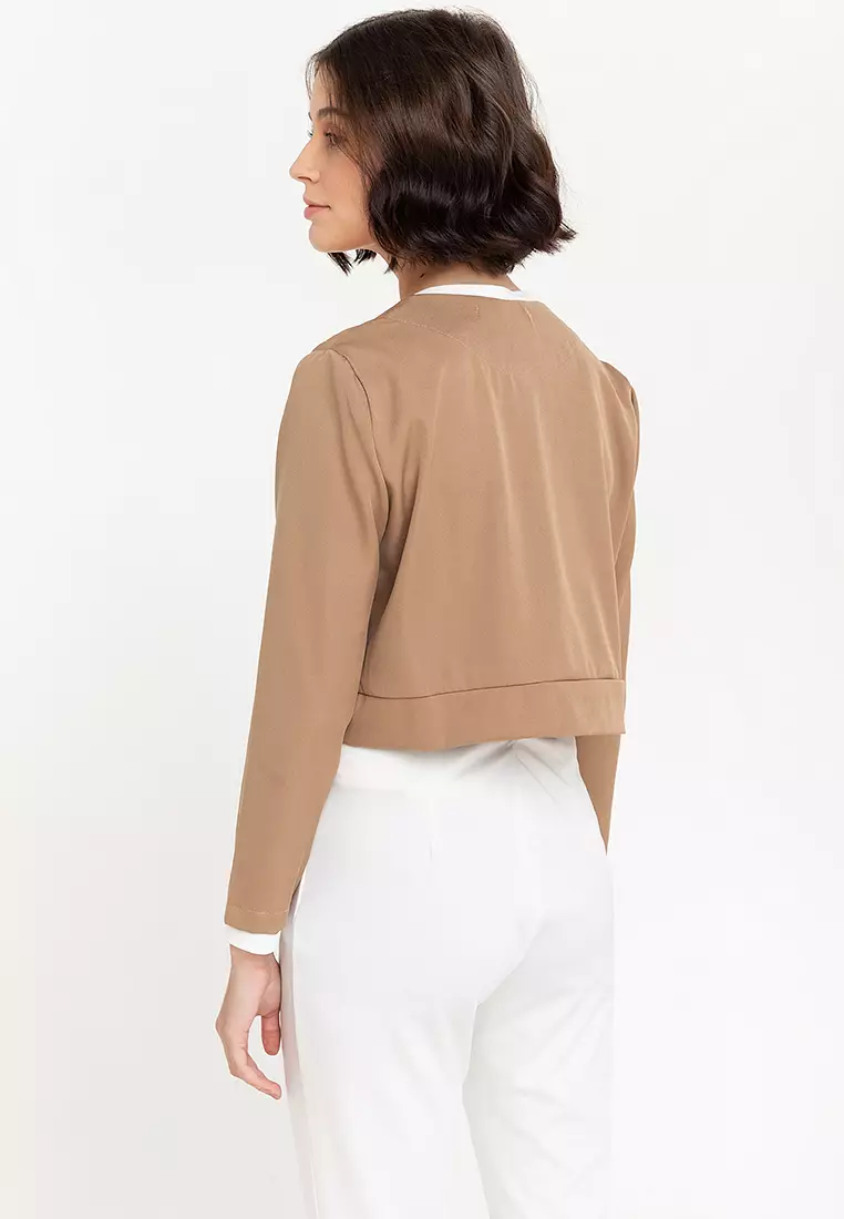 Layken Collarless Button Down Jacket