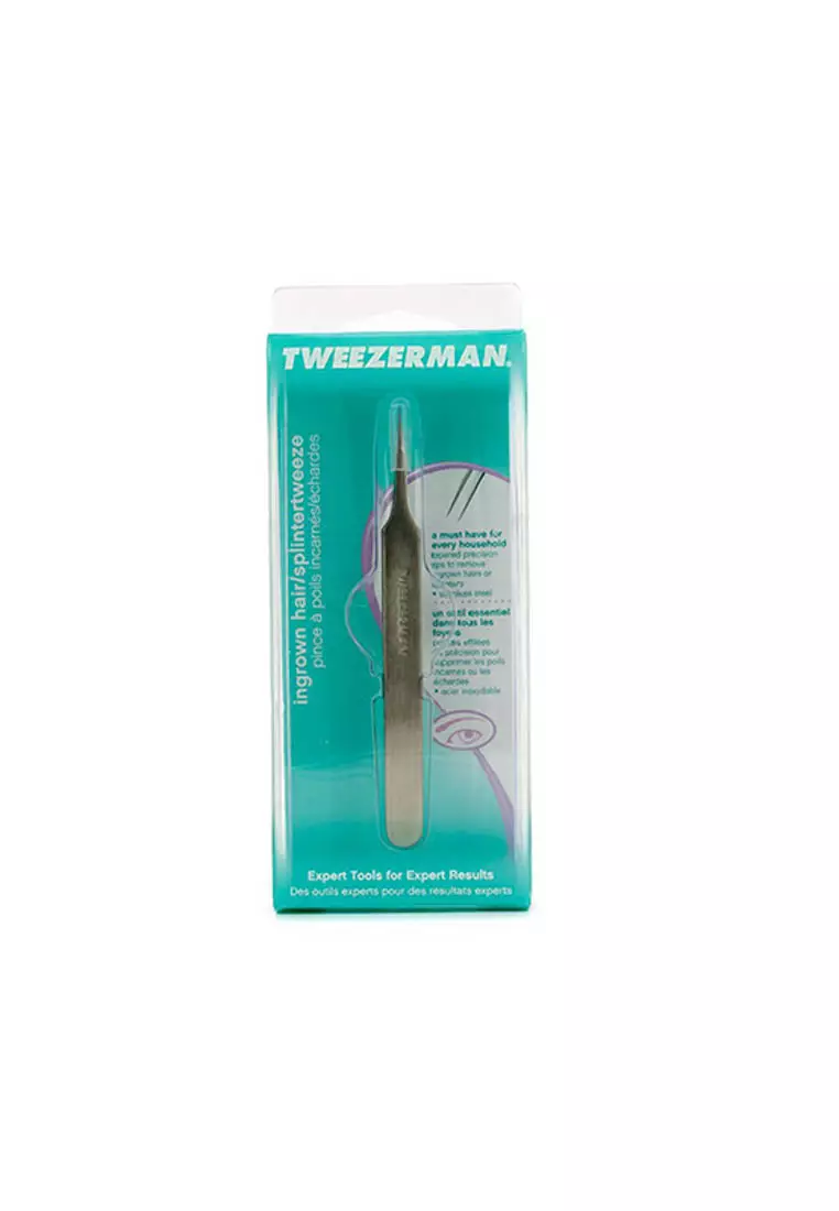 Tweezerman Men's Gear Ingrown Hair/Splinter Tweezer, Black