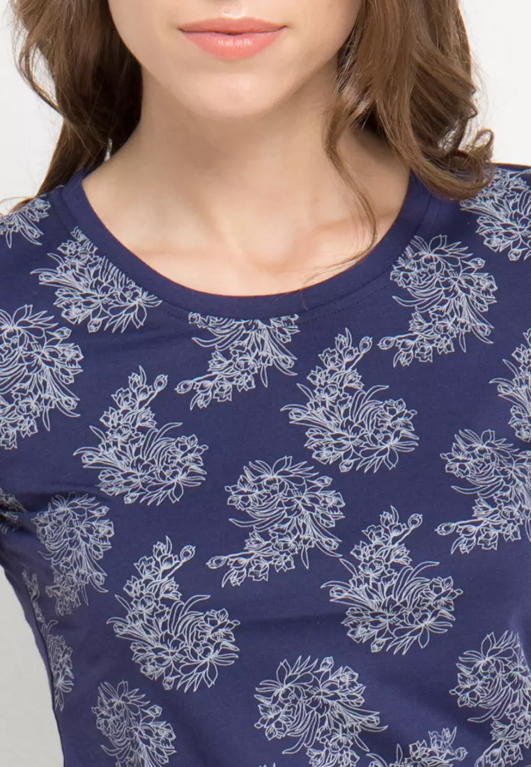 Print Flower Red short sleeve Tshirt