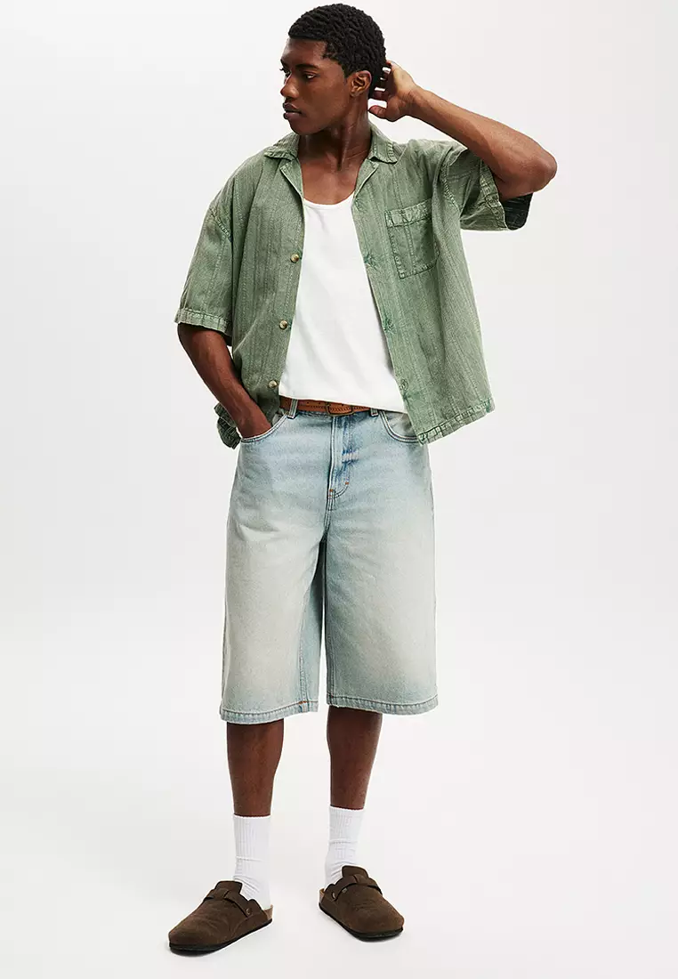 Washed Box Fit Short Sleeve Shirt