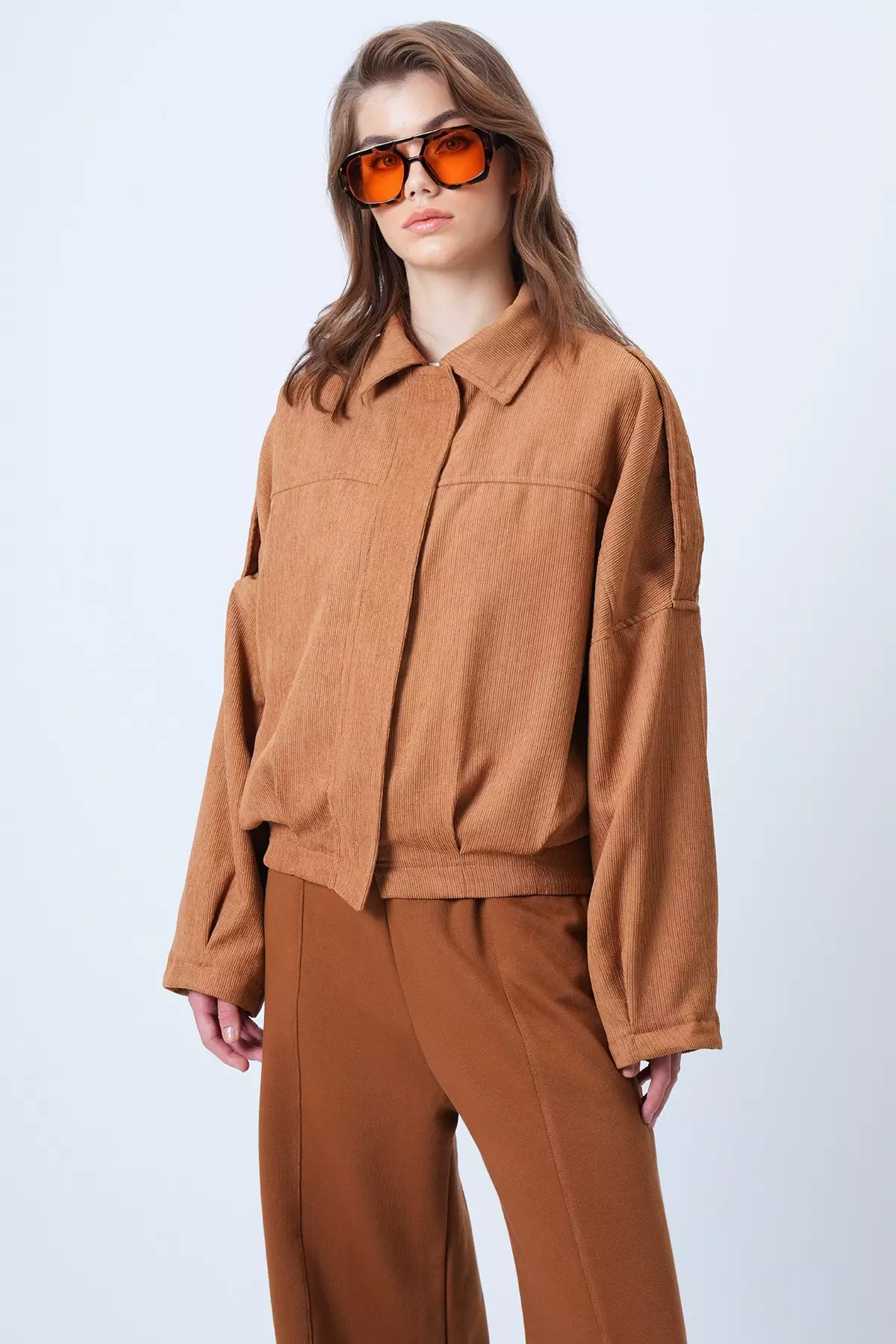 Taba Shoulder Epaulettes Lined Velvet Bomber Jacket Alc-X14617