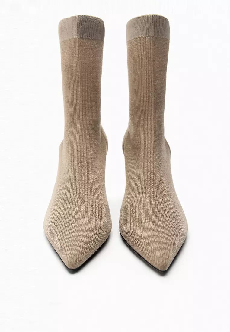 ZARA Elastic Fabric High-Heel Ankle Boots 2025 Buy ZARA Online
