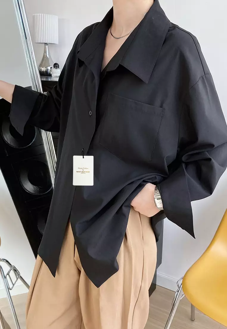 Lapel Back Button-down Shirt YX331