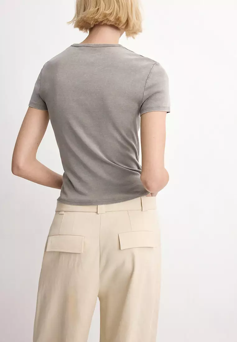 Washed-Effect Cotton T-Shirt