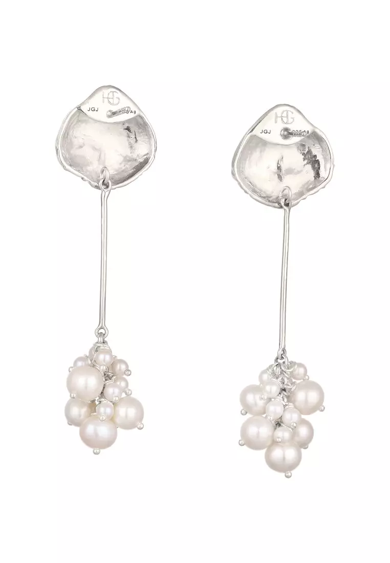 EXCLUSIVE Anting Perhiasan Perak 925 Wanita Shell Cultured Freshwater Pearls