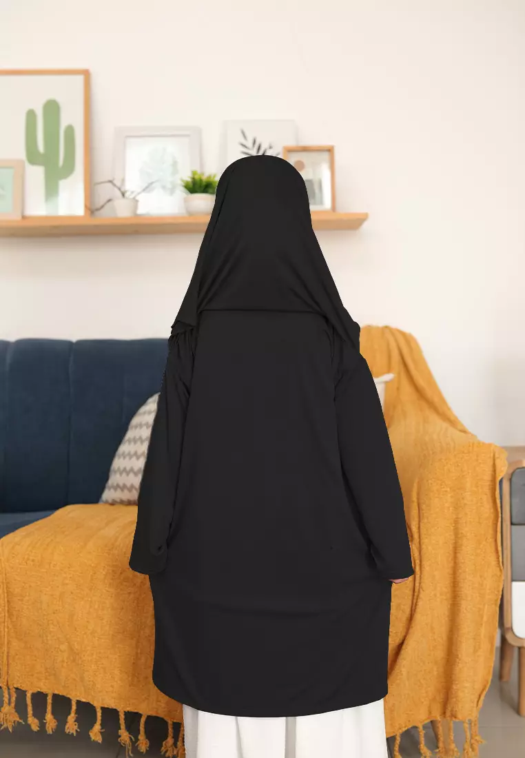 Alifa Bergo Anak | Hijab Instan Anak | Kerudung Instan | Cardigan Outer  - Black
