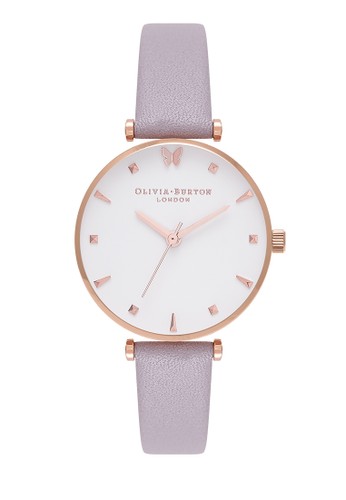 Jual Olivia Burton Social Butterfly Grey Lilac & Rose Gold 