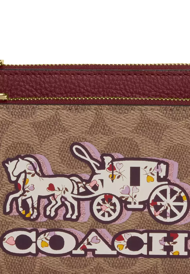 Buy Coach Double Zip Wallet In Signature Canvas With Horse