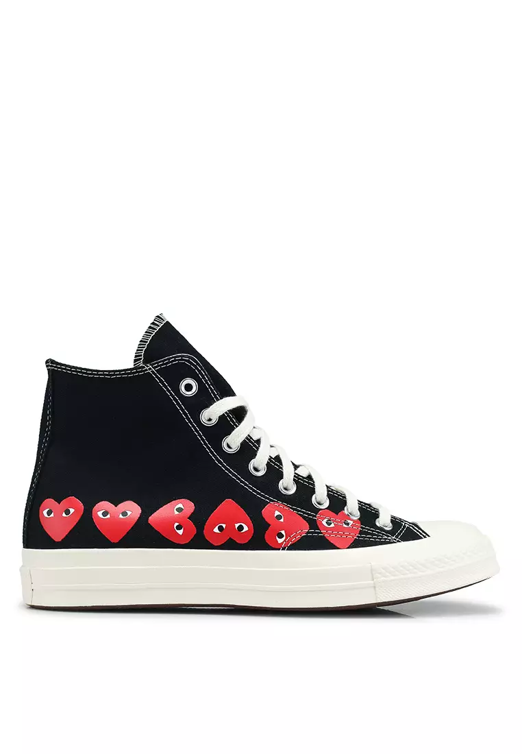 Discount on Cdg Play  shoes - SKU: Chuck 70 Multi Red Heart High Cut Sneakers (Tr)