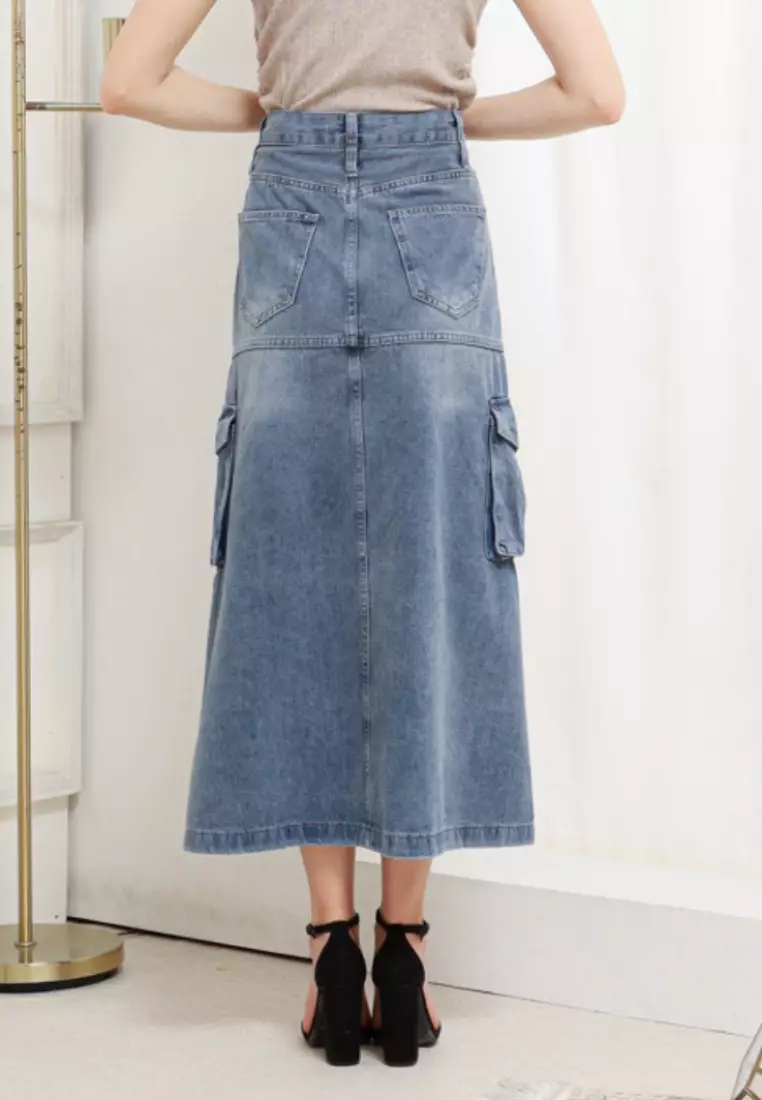 Osvald Skirt Cargo Highwaist in Blue