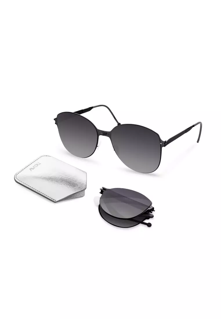 ROAV超輕極薄摺疊式太陽眼鏡RITASS008Matte Black / Grey Gradient13.41