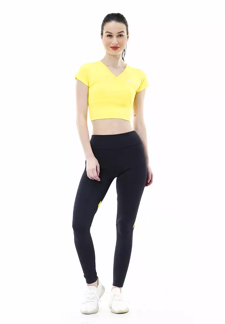 Jovita One Set Atasan Bawahan Baju Senam Aerobik Relaxed Fit - Kuning