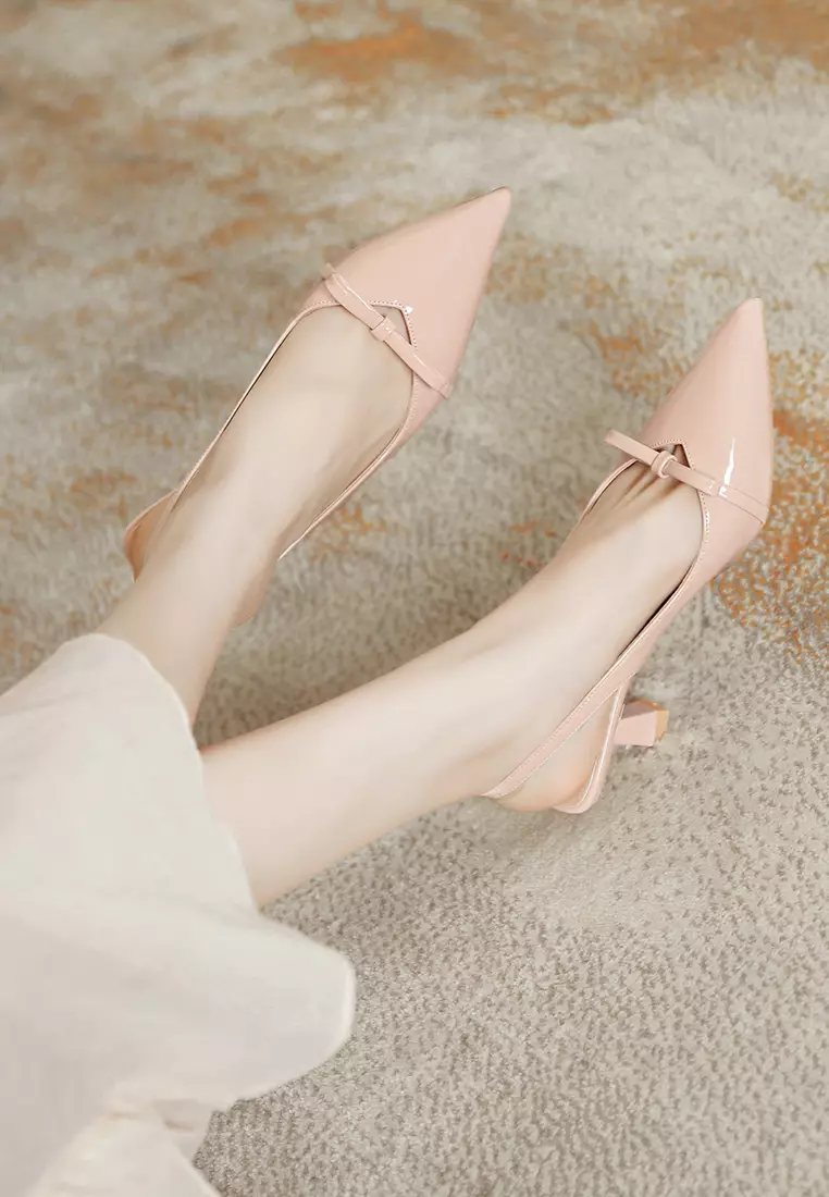 6.5CM Pointed Bow Slingback Heel TE7246-2