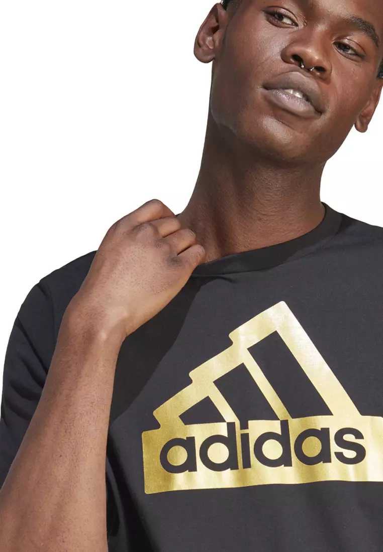 Adidas originals black and gold t shirt top