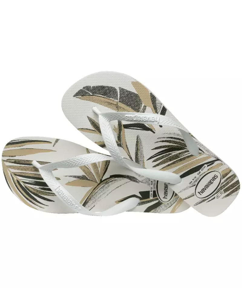 Havaianas 7153 Top Aloha White/White/Green Olive - Sandal Pria