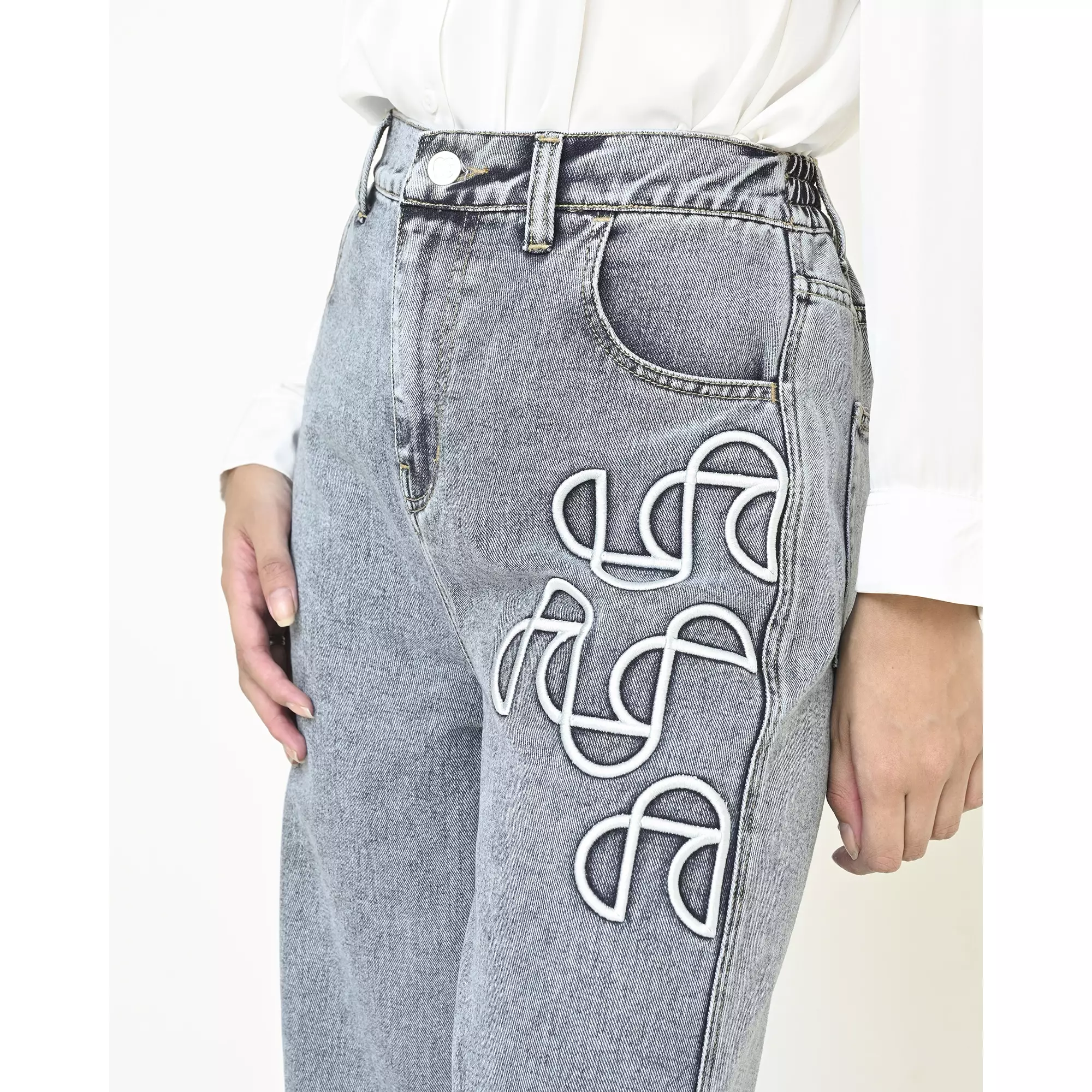 Geulis.id LOOMY DENIM PANTS / CELANA WANITA - DENIMGRAY