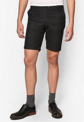 Patch Pocket Shorts With Contrast Stitching