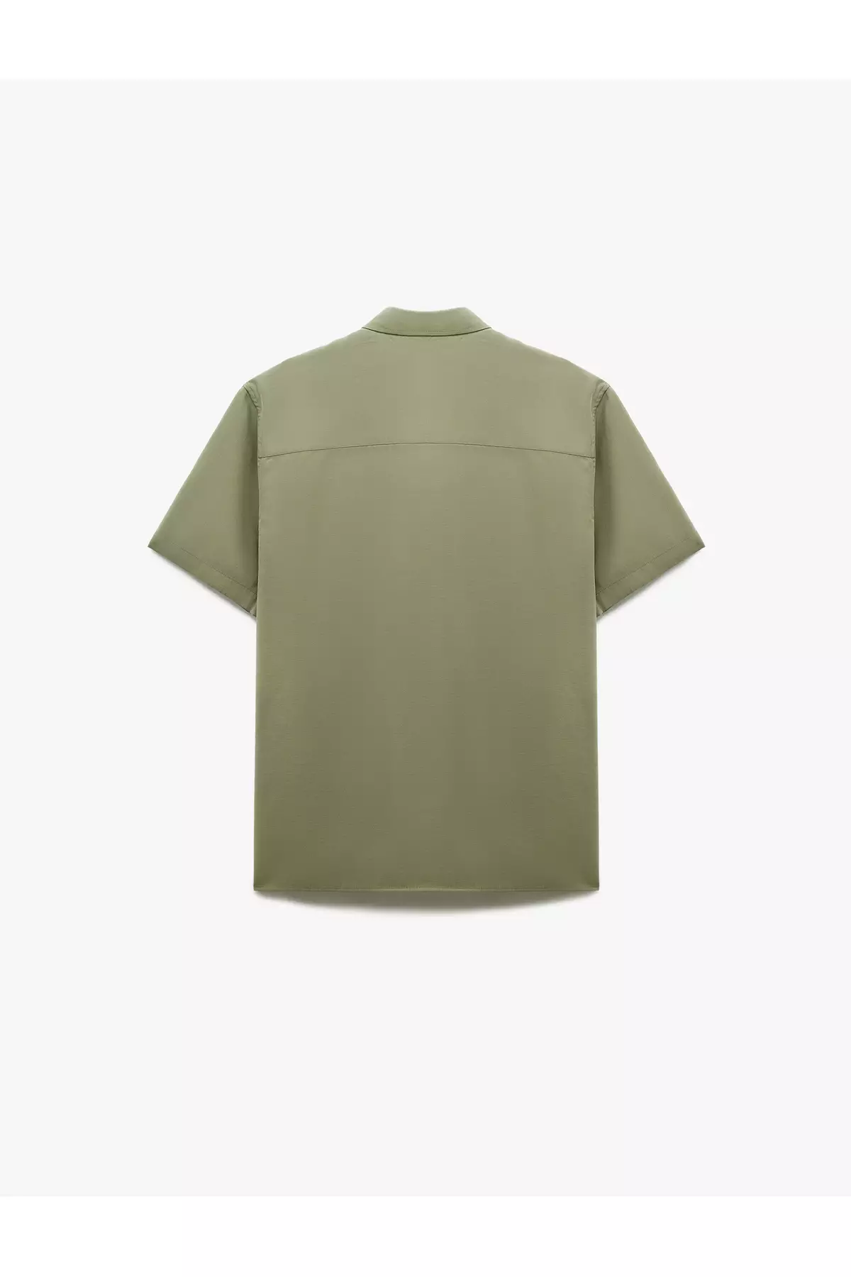 Buttoned Classic Collar Flap Pocket Detailed Rayon Regular Fit Viscose Short Sleeve Shirt