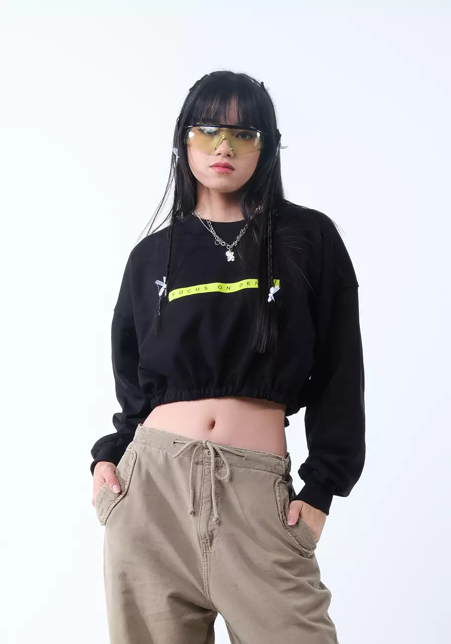 Sweatshirt Wanita Crewneck Gou Black