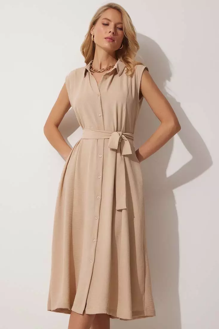 Tie Summer Shirt Dress