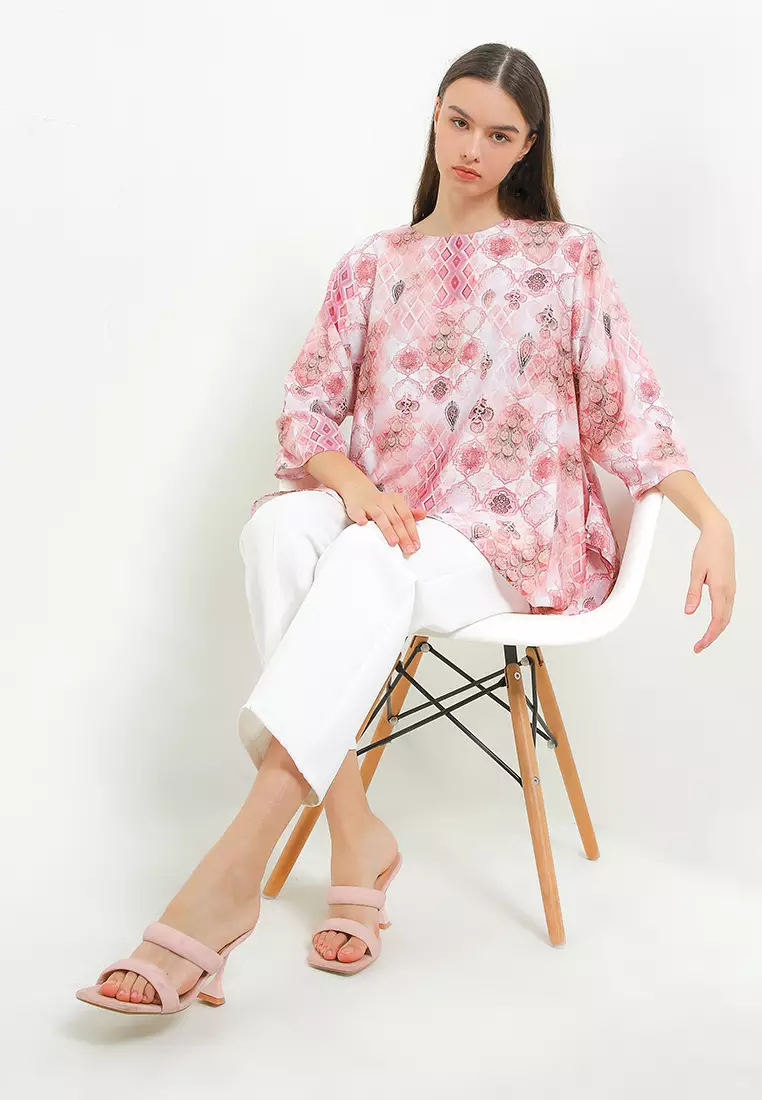 Printed Drapery Blouse