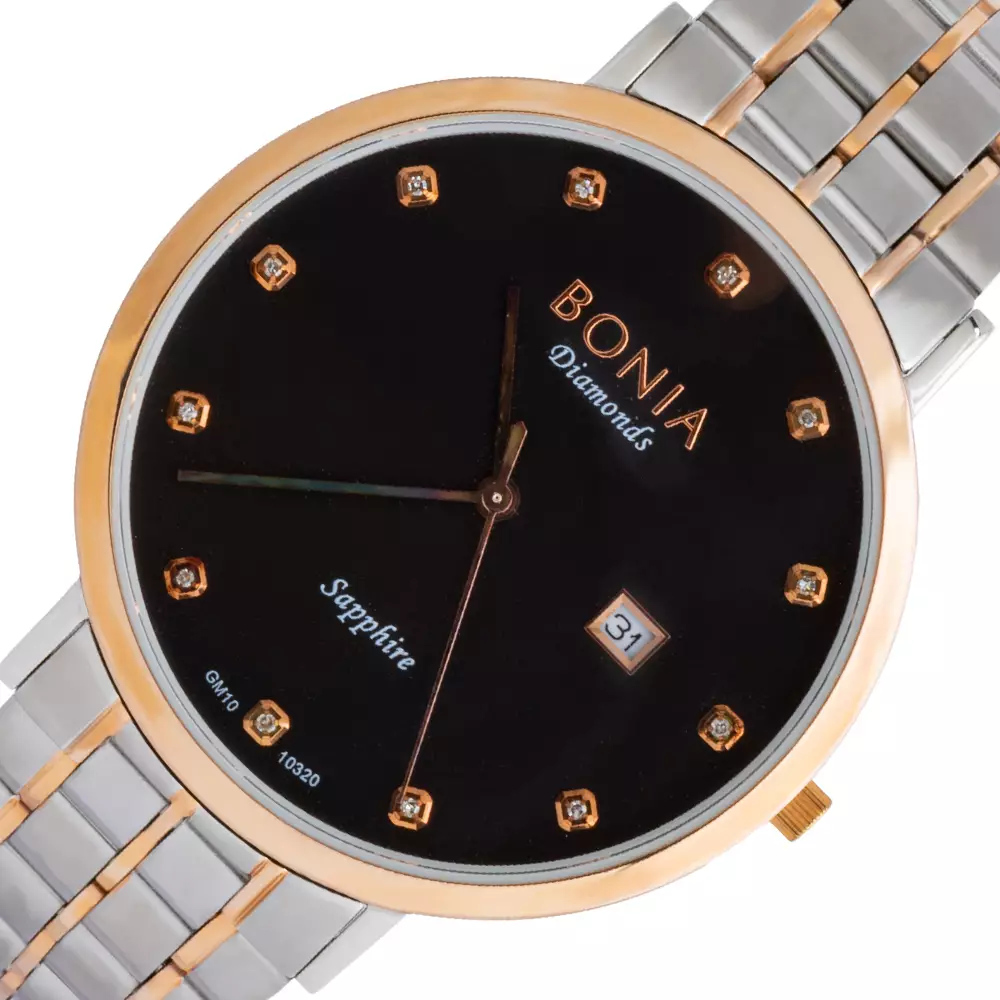 Jam Tangan Pria Bonia Black Dial Analog B10320-1637 Original