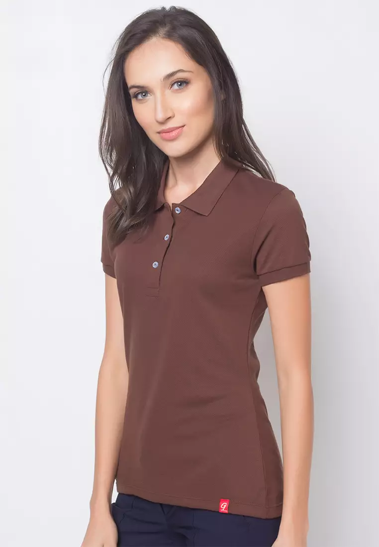 brown polo shirt womens