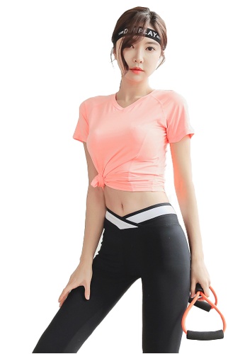 YG Fitness multi (2PCS) Quick-Drying Running Fitness Yoga Dance Suit (Tops+Bottoms) 8B989USD783472GS_1