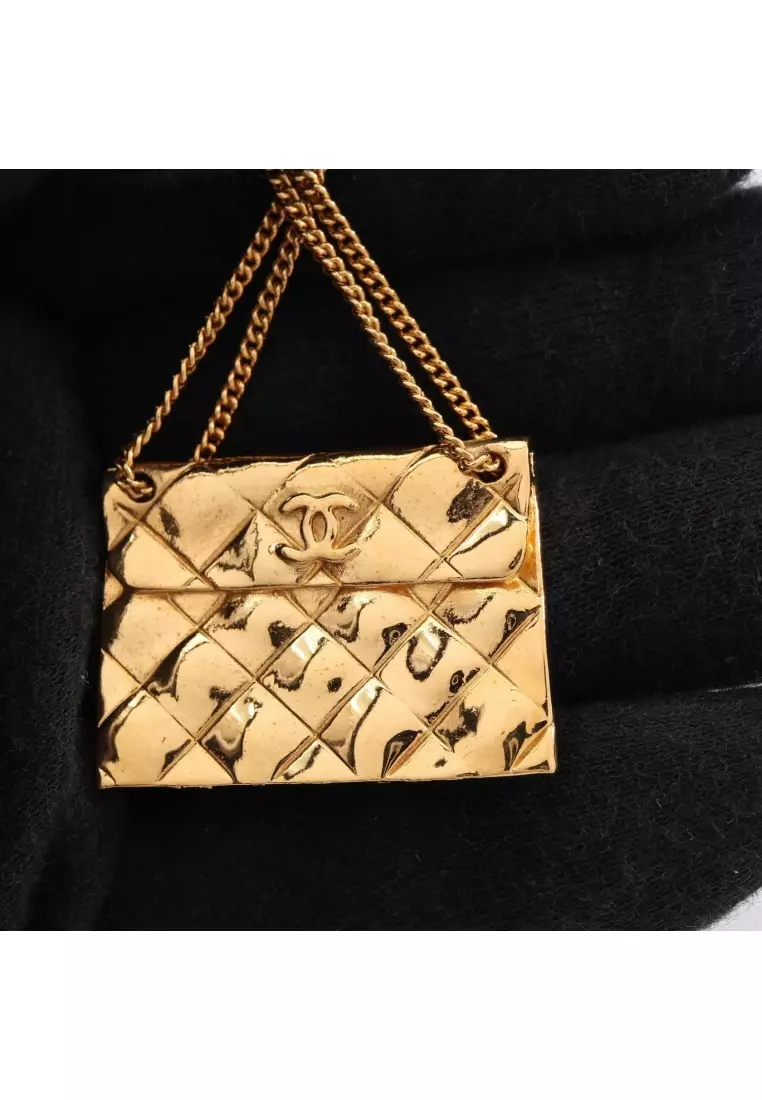 Pre-Loved Chanel coco mark bag motif brooch GP gold 23